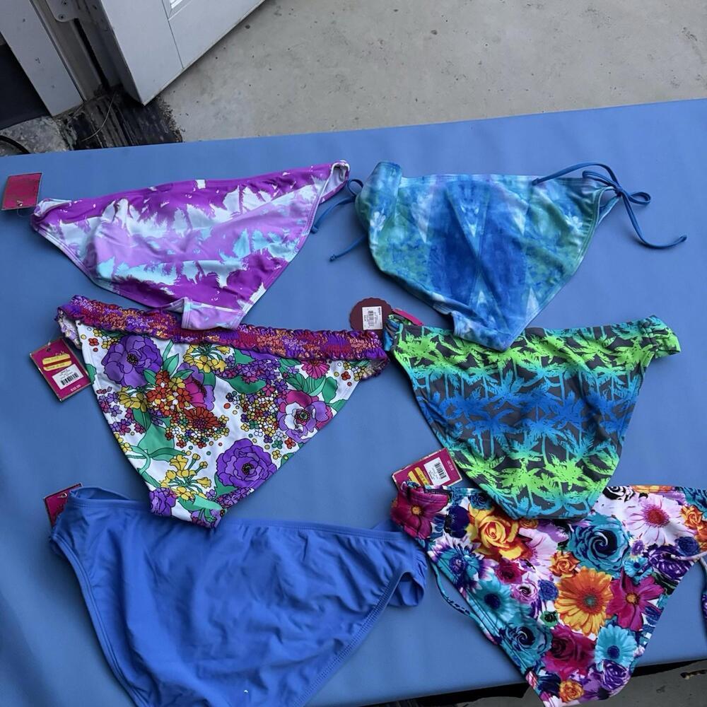 Lot Of 6 New Swimsuit Bikini Bottoms Sz Juniors XL - Picture 4 of 7